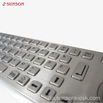 IP65 rustfrit stål tastatur med trackball til selvbetjeningsterminal